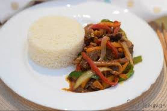 Plain Rice with Beef Sauce